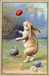 An Easter Offering With Bunnies Postcard Postcard