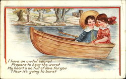 Children in Boat Postcard