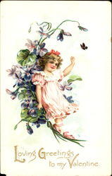 Loving Greetings To My Valentine Children Postcard Postcard