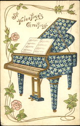 Valentine Piano Postcard
