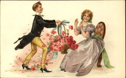 Man with Flowers Postcard