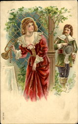 Woman with Trumpet Postcard