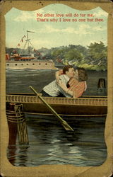 Couple in Rowboat Postcard