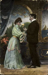 Man with Flowers Postcard