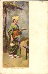 Tea If You Please Women Postcard Postcard