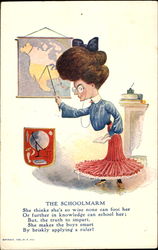 The Schoolmarm Caricatures Postcard Postcard