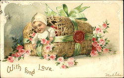 With Fond Love Babies Postcard Postcard