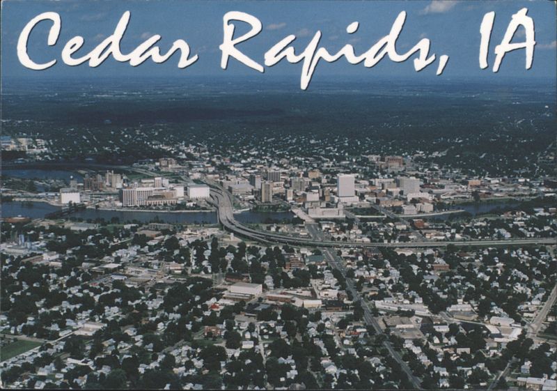 Aerial View of Cedar Rapids, IA Iowa Ron Mayland