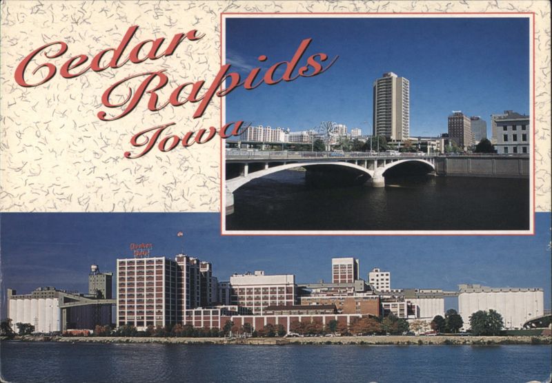 Cedar Rapids, IA - Views from Cedar River & Quaker Oats Co. Iowa