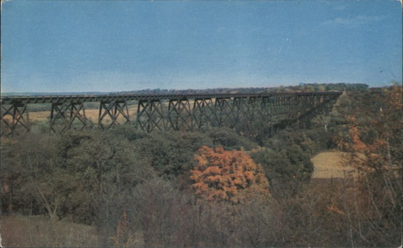 Boone & Ogden, IA Railroad Bridge, World's Highest Double Track Iowa