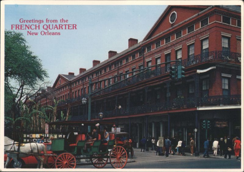 French Quarter New Orleans - Pontalba Apartments Street Scene Louisiana