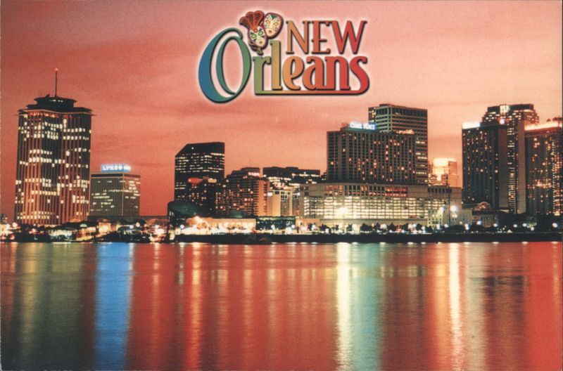 New Orleans Skyline at Sunset Reflected in Mississippi River Louisiana
