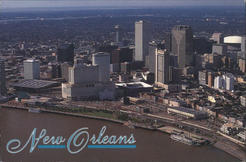 New Orleans Skyline with Mississippi River & Superdome Louisiana