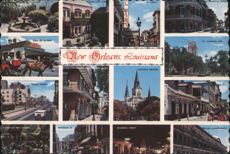 New Orleans Louisiana Multi-View, French Quarter Scenes