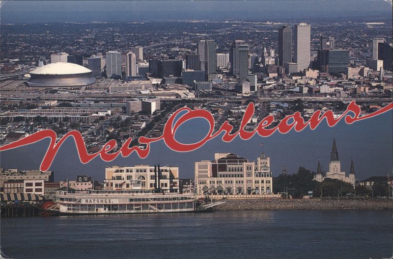 New Orleans Skyline Superdome Steamboat Mississippi River Louisiana
