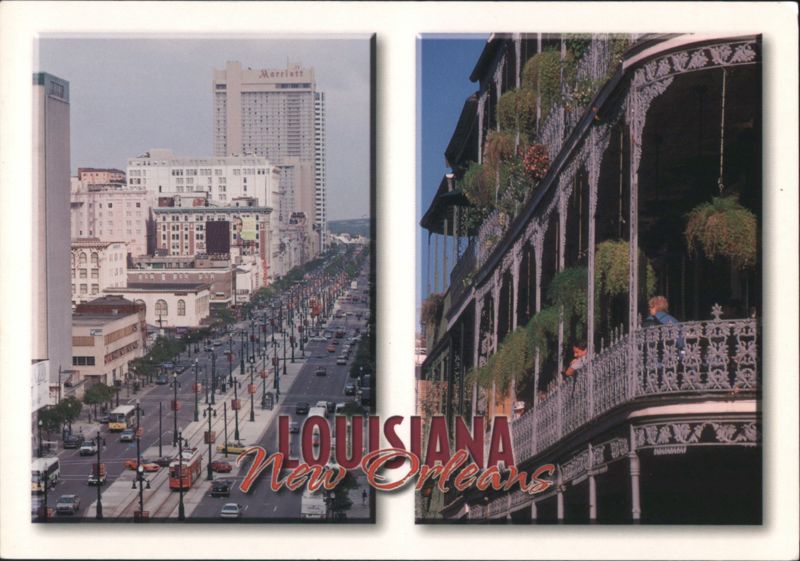 New Orleans, Louisiana Street Scene and Balcony