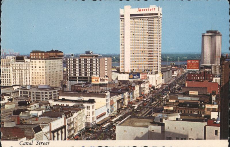 Canal Street, New Orleans with Marriott Hotel Louisiana