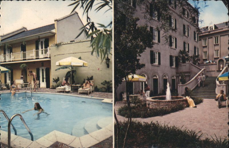De La Poste Motor Hotel Pool & Courtyard, New Orleans Louisiana
