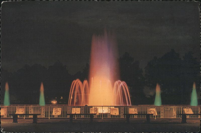 Mardi Gras Fountain at Night, Metairie, Louisiana