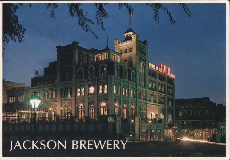 Jackson Brewery Home of Jax Beer New Orleans at Night Louisiana