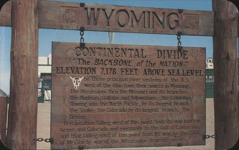 Continental Divide Sign, 7,178 Ft Elevation, Wyoming