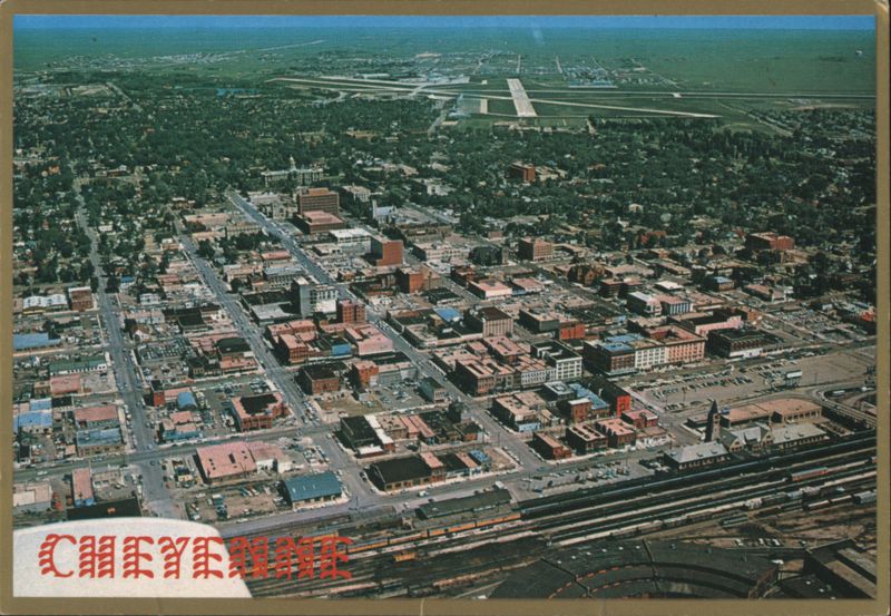 Cheyenne, Wyoming Aerial Cityscape with Airport Wm. P. Sanborn