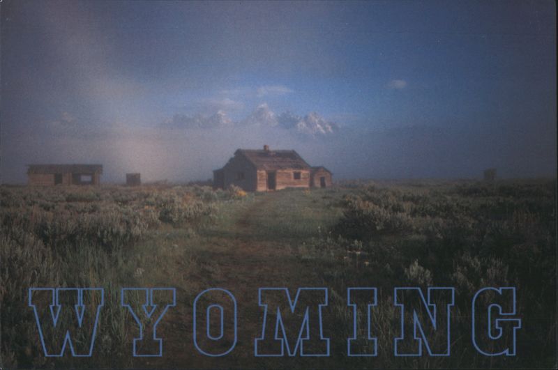Wyoming Landscape with Rustic House and Mountains Larry Friedman