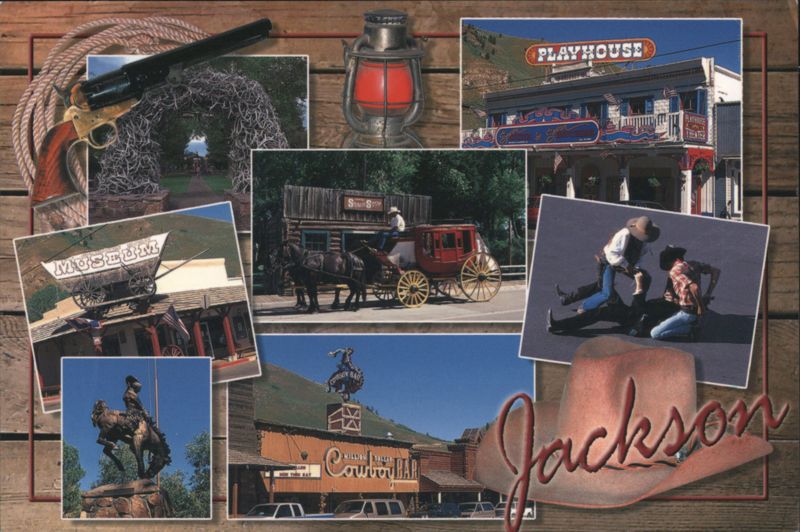 Jackson, Wyoming Collage - Antler Arches, Western Scenes
