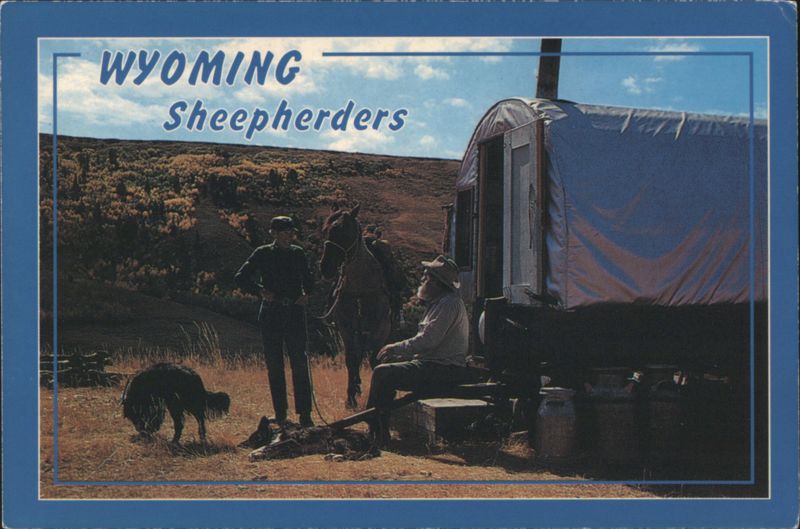 Wyoming Sheepherders with Sheep Wagon Beryl M. Williams