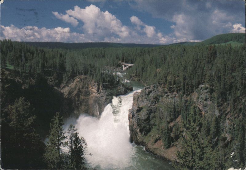 Upper Falls Yellowstone National Park with Bridge Montana