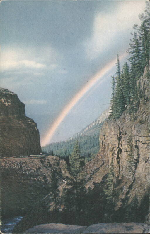 Rainbow over Golden Gate Canyon, Yellowstone Park Wyoming
