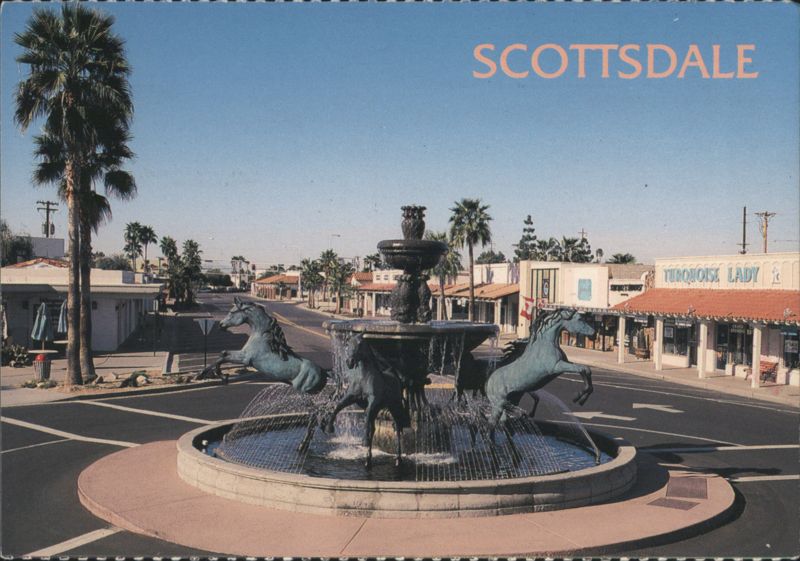 Bronze Arabian Horses Fountain at Fifth Avenue, Scottsdale AZ Arizona