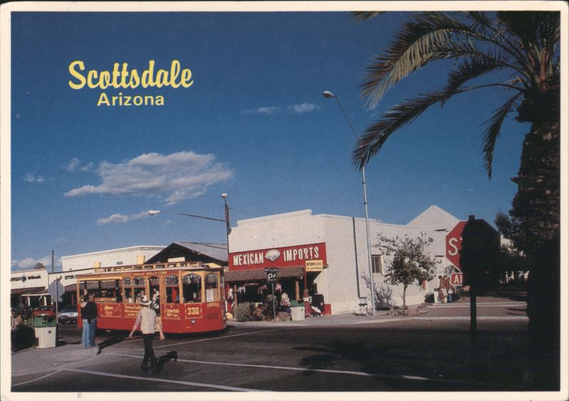 Molly the Trolley on Street, Old Scottsdale AZ Arizona
