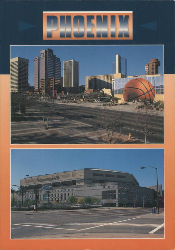 Phoenix Downtown Skyline & America West Arena Arizona