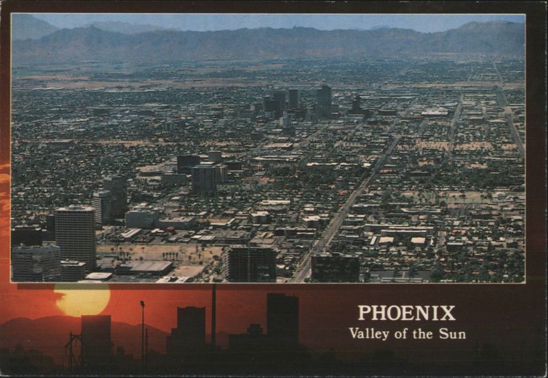 Phoenix Skyline Aerial View, Valley of the Sun Arizona