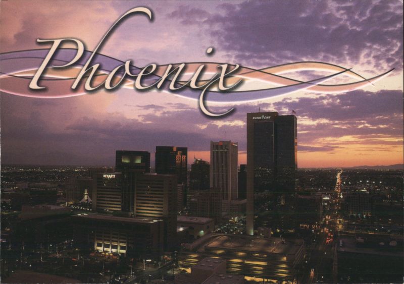 Phoenix Arizona Skyline Sunset Cityscape Robert Silberblatt