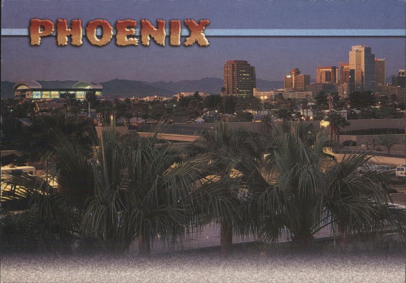 Phoenix Cityscape at Dusk with Palm Trees Arizona Steve Gibson