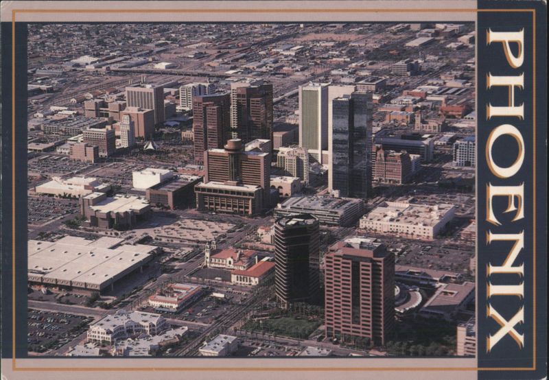 Aerial View of Downtown Phoenix, Arizona Cityscape