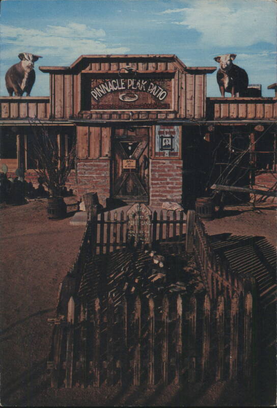 Pinnacle Peak Patio with Bull Statues, Phoenix, Arizona