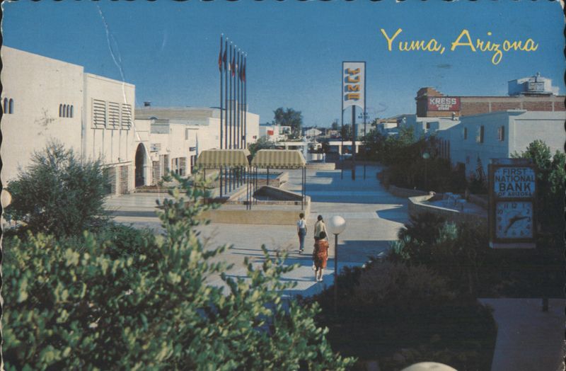 Yuma Mall Pedestrian Area, First National Bank, Yuma, AZ Arizona