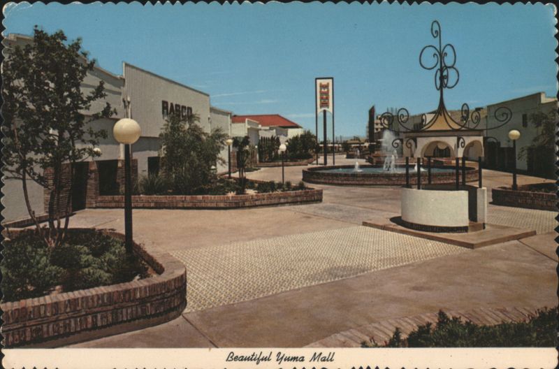 Beautiful Yuma Mall Fountains and Shops, Yuma, Arizona