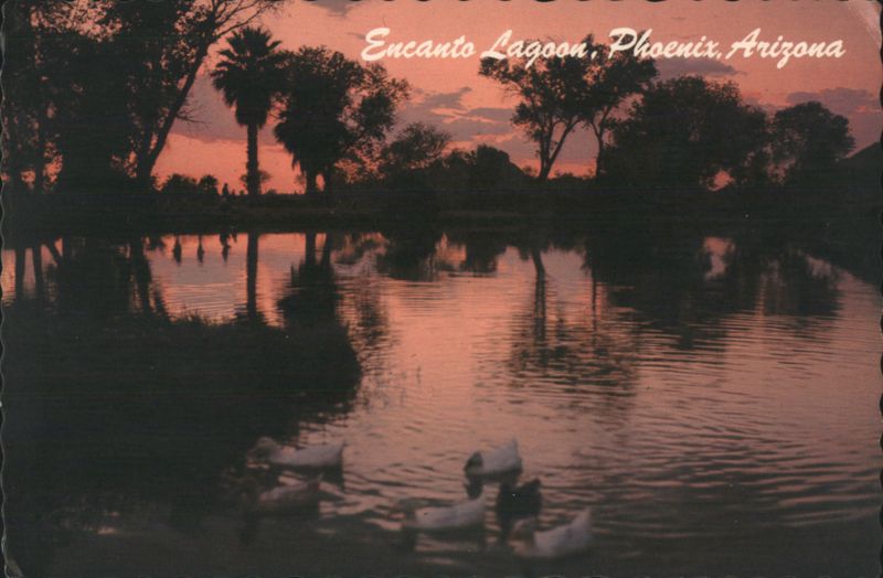 Sunset at Encanto Lagoon, Phoenix, Arizona Cecil Simpson