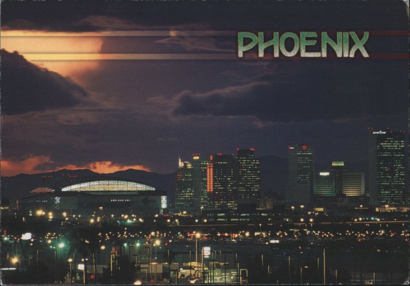 Phoenix Arizona Night Skyline with City Lights Steve Gibson