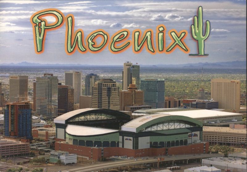 Phoenix, Arizona Skyline with Chase Field Mike Jones