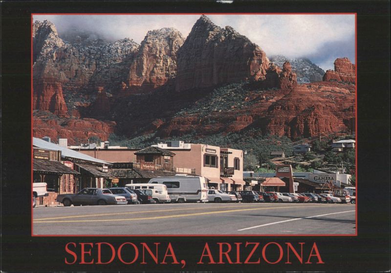 Uptown Sedona Street Scene with Red Rocks Arizona Bob Bradshaw