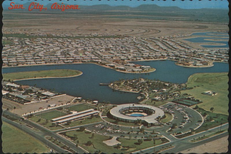 Sun City, Arizona Lakeview Center & Lakes Aerial View