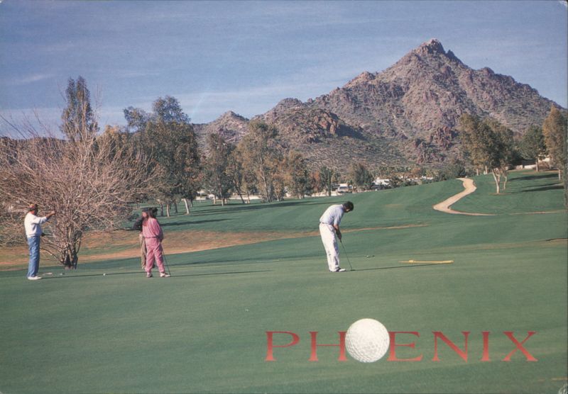 Golf Course with Squaw Peak Mountain, Phoenix, AZ Arizona