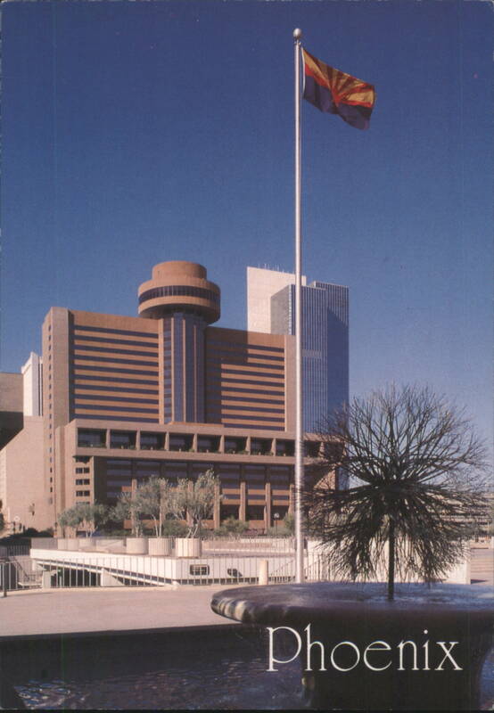 Phoenix Hyatt Hotel & Arizona Flag, Valley of the Sun View