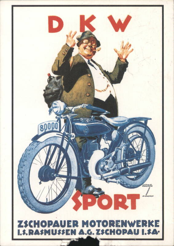 DKW Sport Motorcycle Ad by Ludwig Hohlwein Motorcycles