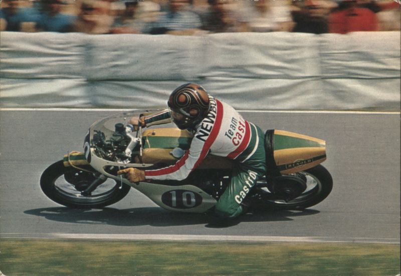 Motorcycle Racer on Track, Team Castrol, Number 10